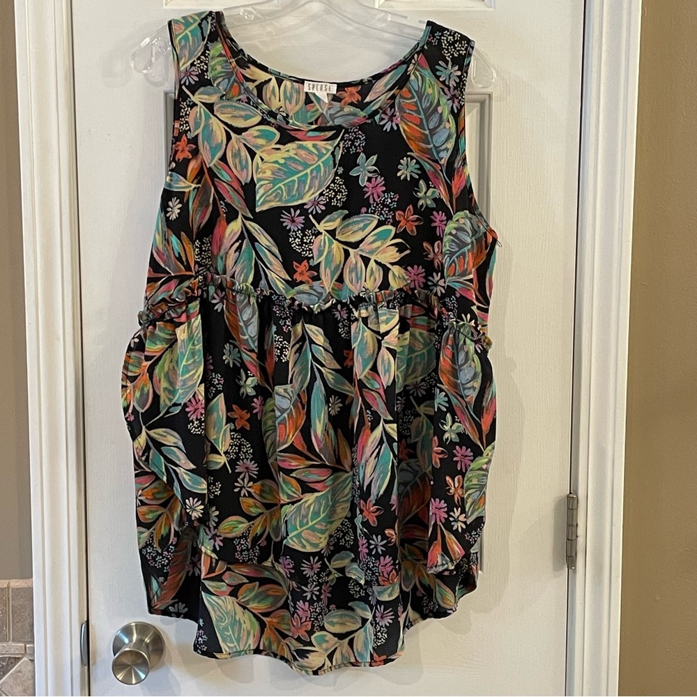 Spense Floral Baby Doll Blouse Multi - Large
